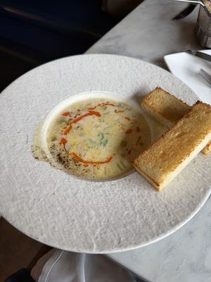 Clam chowder  at Willow Vegan Bistro in New York City