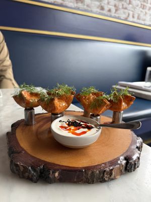 Cream cheese ragoons  at Willow Vegan Bistro in New York City