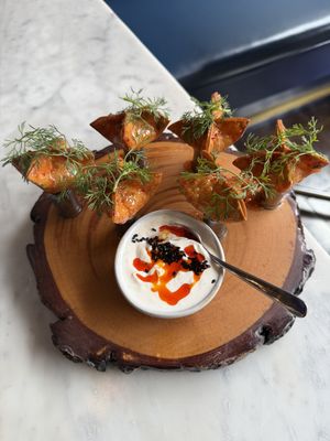 Cream cheese ragoons  at Willow Vegan Bistro in New York City