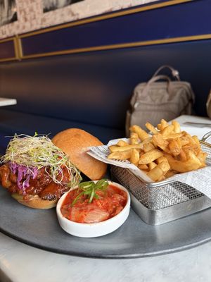 Mushroom burger  at Willow Vegan Bistro in New York City