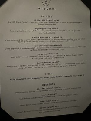 Menu  at Willow Vegan Bistro in New York City