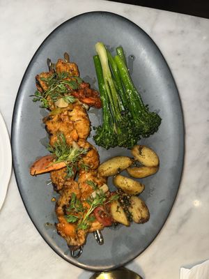 Honey chipotle chicken skewers - best thing we had  at Willow Vegan Bistro in New York City