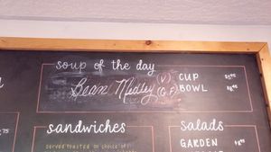 Soup usually vegan GF options actually at Rusticana Coffee in Mill Bay