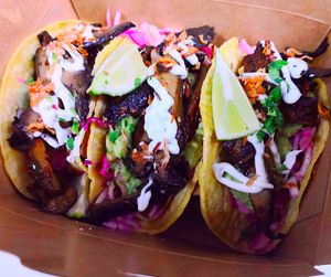 portobello mushroom taco (df) (v) (gf) (ve option) at Taco Rio in Harrison Hot Springs