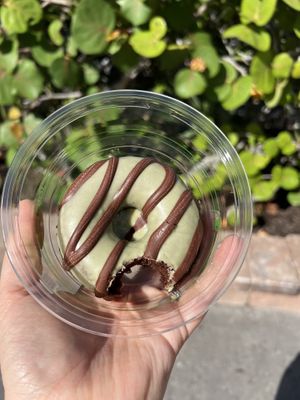 Mint matcha chocolate donut   at Crop Juice in Sarasota