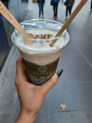 Matcha tea with nut cream at NUTTEA - La Trobe St in Melbourne