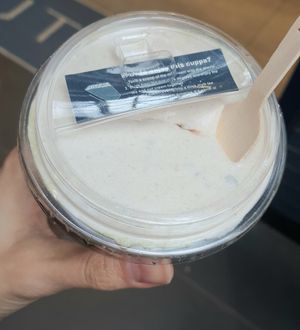 Red bean cream topping - served with a spoon! at NUTTEA - La Trobe St in Melbourne