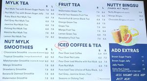 menu at NUTTEA - La Trobe St in Melbourne