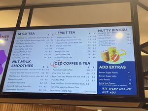 Menu  at NUTTEA - La Trobe St in Melbourne