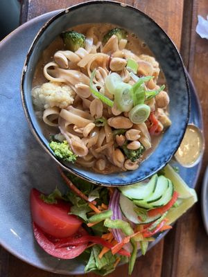 The pad Thai- more like Thai peanut noodles but delicious   at El Chante Verde in La Fortuna