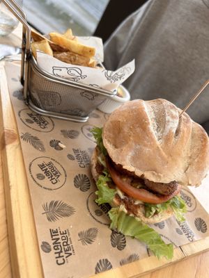 Mushroom burgerrs  at El Chante Verde in La Fortuna