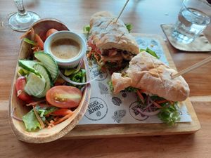 Mushroom sandwich at El Chante Verde in La Fortuna