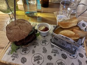 Portobello burger  at El Chante Verde in La Fortuna