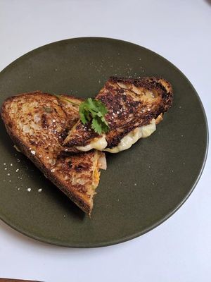 "Kimcheez Toastie" at Brighter Coffee in Stanmore