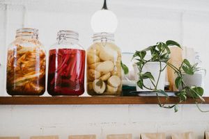 Homemade kimchi & pickles at Brighter Coffee in Stanmore