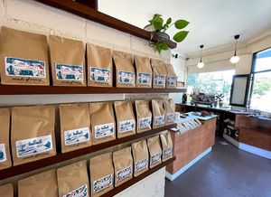 Lots of retail coffee available, rotates often at Brighter Coffee in Stanmore