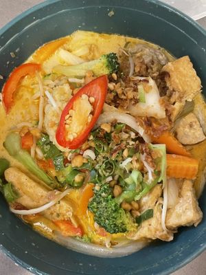 Vegan curry to go in sustainable container   at Nam in Cologne