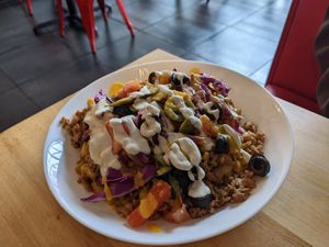 Nacho Mac and cheese (vegan) at Spacecat V-stro in Ferndale