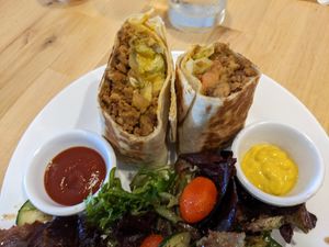 Cheeseburger burrito at Spacecat V-stro in Ferndale