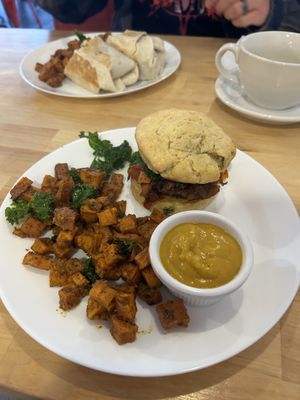 Breakfast bomb with breakfast potatoes   at Spacecat V-stro in Ferndale