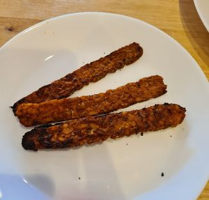 Tempeh bacon at Spacecat V-stro in Ferndale