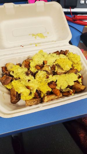 Loaded Brunchy Potatoes at Spacecat V-stro in Ferndale