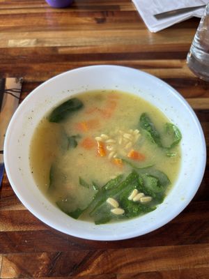 lemon orzo soup (on their special menu in March)  at Spacecat V-stro in Ferndale