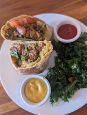 Cheeseburger burrito at Spacecat V-stro in Ferndale