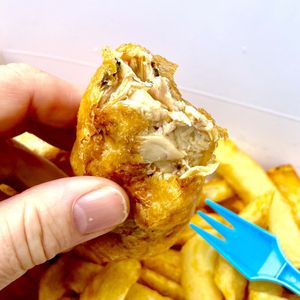 Vegan fish - banana blossom  at Mr Chippy in York