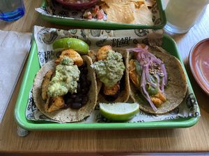 Vegan tacos and batata tacos   at Pearl & Lime in Quincy