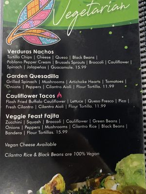 Vegan cheese is a $2 up charge  at Dahlia in Daytona Beach