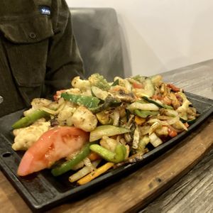 Veggie Fajitas (make sure to specify no dairy)  at Dahlia in Daytona Beach