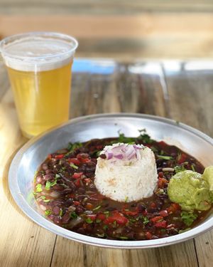 Vegan Fortaleza Black Bean Platter at AquaSol Waterfront Eatery + Bar in Pagosa Springs