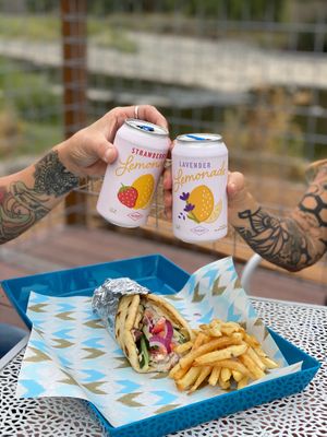 Vegan Gyros (can add house made falafel) at AquaSol Waterfront Eatery + Bar in Pagosa Springs