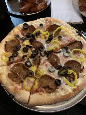 Vegan pie  at Yellow Brick Pizza - Rich St in Columbus