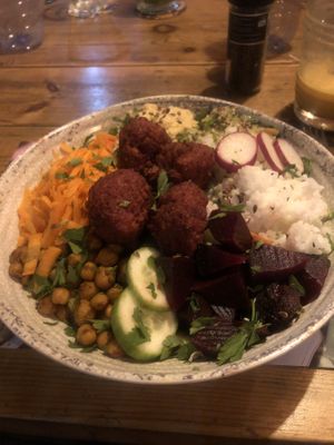 Yummy vegan Buddha bowl  at The Brewery in Larnaca