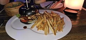 Vegan chicken burger at The Brewery in Larnaca