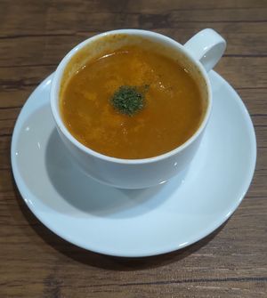 Nice tomato soup. at Sonu Sonu in Fukuoka