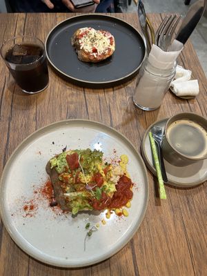 Breakfast- simple toasts but good  at Sonu Sonu in Fukuoka