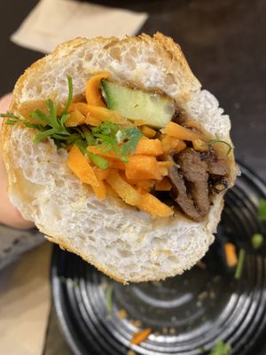 Vegan beef pepper Bahn Mi  at Ja & Jon Banh Mi in Hobart
