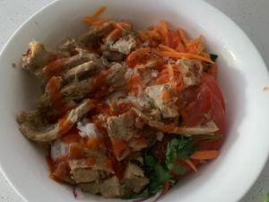 Lemongrass tofu rice    at Ja & Jon Banh Mi in Hobart