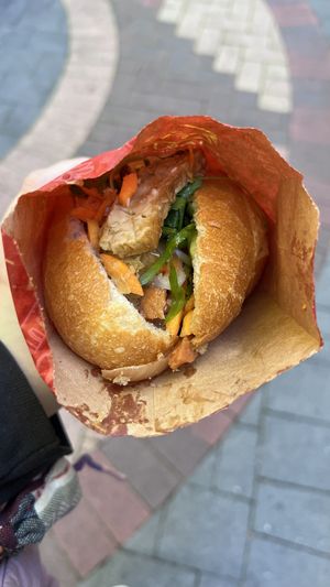 Vegan Charsiu Banh Mi with extra lemongrass tofu. So good!!   at Ja & Jon Banh Mi in Hobart