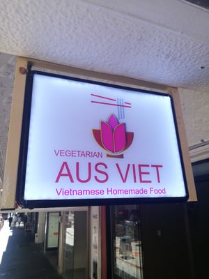 Restaurant sign at Aus Viet in Hobart