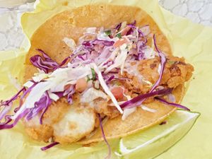 Baja taco at Taco Vega in Los Angeles