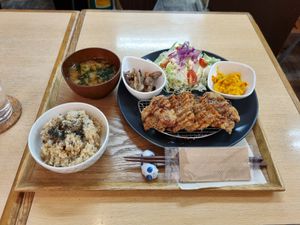 Lunch with soy meat katsu at Pumpkin ぱんぷきん in Tokushima