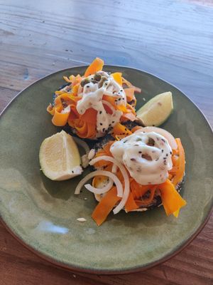Salmon bagel at The Conscious Kitchen - Kloof St in Cape Town