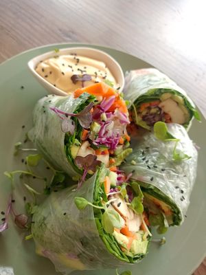 Rainbow sommerrolls at The Conscious Kitchen - Kloof St in Cape Town