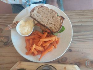 vegan btl sandwich. Tofu was great but too much mayo for my taste! at The Conscious Kitchen - Kloof St in Cape Town