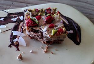 White chocolate, nuts and dried fruit bar at The Conscious Kitchen - Kloof St in Cape Town