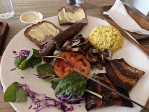 Full vegan breakfast at The Conscious Kitchen - Kloof St in Cape Town